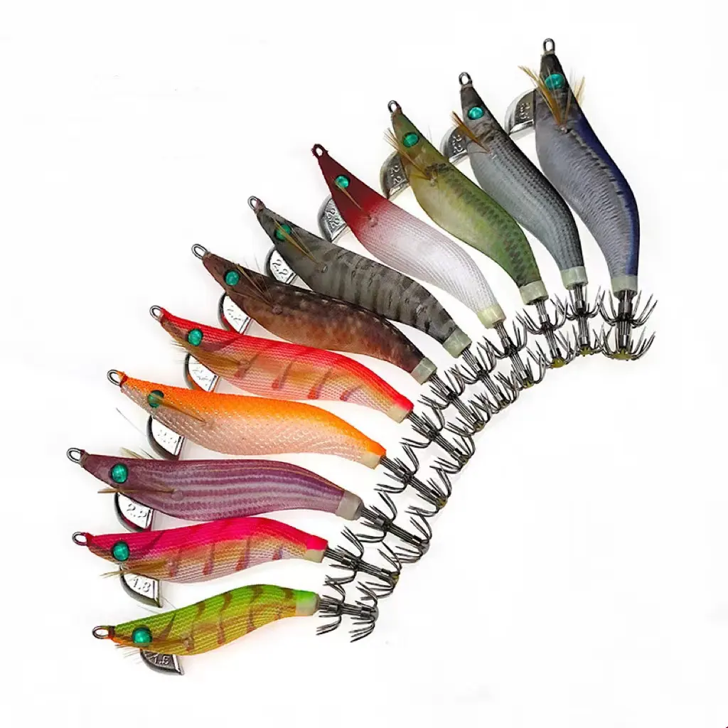 NEWRGY artificiale Swim Bait legno gamberetti con borsa miglior calamari Jigt trota richiamo di pesca seppia crankbait