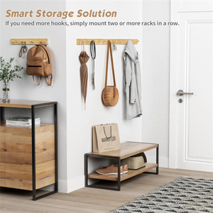 ขายด่วน! ชุดราวแขวนเสื้อผ้าติดผนังไม้ธรรมชาติทันสมัย 4 ชิ้น สำหรับบ้าน สำนักงาน หรือห้องนอน - Product Image 4