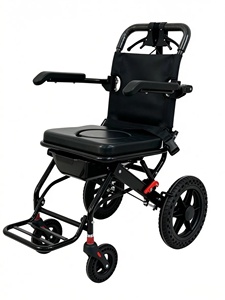 Sedia a Rotelle Pieghevole con Telaio in Alluminio Impermeabile Antiruggine, <span class=keywords><strong>Sedile</strong></span> Imbottito Morbido e Ruote per <span class=keywords><strong>Doccia</strong></span> YRZK-X001 - Product Image 1