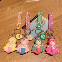 Petit cadeau créatif, vente en gros, Adorable poupée de dessin animé, sac à dos en caoutchouc, porte-clés de voiture, pendentif mignon Anime sirène porte-clés