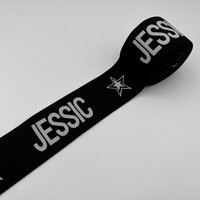 Precio bajo logotipo personalizado impreso Web tejido correa elástica ropa interior Nylon Spandex pliegue sobre banda elástica