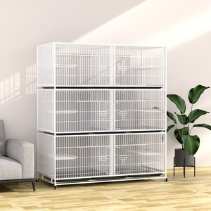 <span class=keywords><strong>Cage</strong></span> pour animaux de compagnie modulable et <span class=keywords><strong>pliable</strong></span> à trois niveaux, double couche, pour l'élevage de pigeons, lapins et chats, robuste - Product Image 4