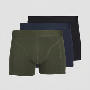 Calzoncillos bóxer de cintura media para hombre, de algodón y elastano, transpirables, suaves, cómodos, con cintura elástica, para uso diario informal. - Product Image 1