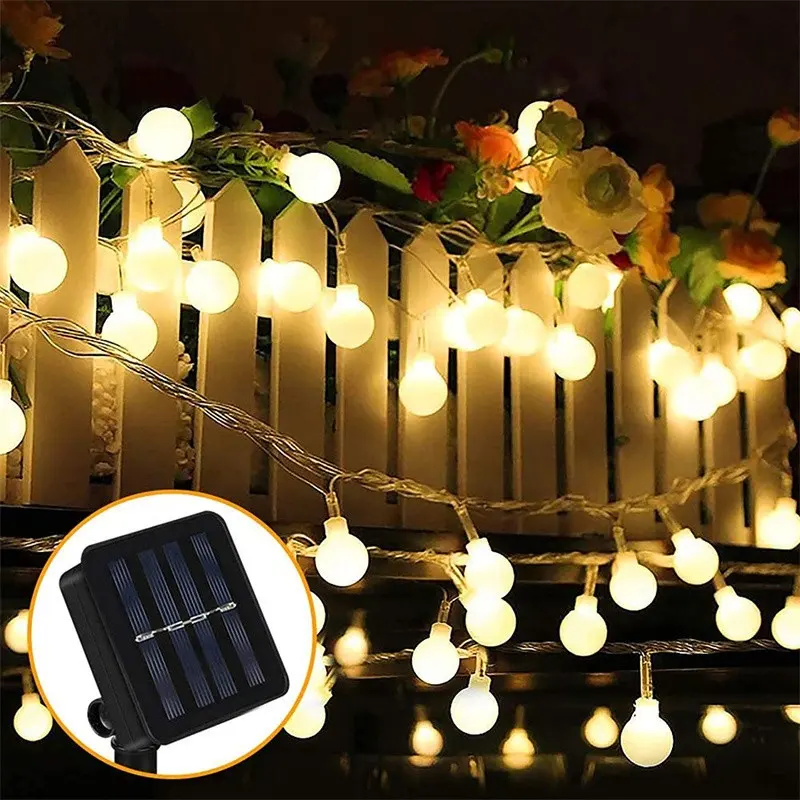 12M 100LEDs Garland Lights LED Ball String Light Christmas Bulb Fairy String Decorative Lights for Home Wedding Party Decoration