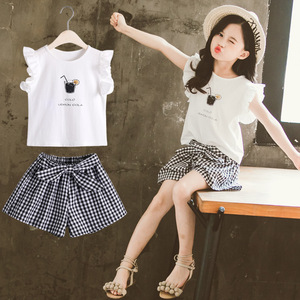 Vêtements pour femmes de style anglais en gros, ensembles de pantalons courts en coton pour filles, pour enfants et femmes - Product Image 2