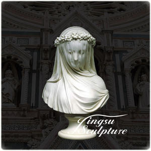 Décoration d'intérieur <span class=keywords><strong>statue</strong></span> buste en <span class=keywords><strong>marbre</strong></span> <span class=keywords><strong>statue</strong></span> en <span class=keywords><strong>marbre</strong></span> blanc grandeur nature avec <span class=keywords><strong>voile</strong></span> - Product Image 4