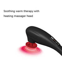 Masseur à percussion portatif, 6 modes, 6 vitesses, chauffant, rechargeable, arrêt automatique après 15 minutes, soulagement profond des douleurs dorsales, cervicales et corporelles