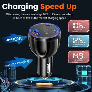 90W USB+2PD Magnetic Fireproof Car Charger Three-Port Fast Mobile Charger for Vehicles - Product Image 5