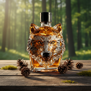 <span class=keywords><strong>Botella</strong></span> <span class=keywords><strong>de</strong></span> Vidrio <span class=keywords><strong>de</strong></span> Whisky o <span class=keywords><strong>Vodka</strong></span> Pequeña, Personalizada, <span class=keywords><strong>de</strong></span> Borosilicato Alto, con Forma <span class=keywords><strong>de</strong></span> Cabeza <span class=keywords><strong>de</strong></span> Lobo Tallada - Product Image 4