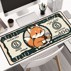 Tapis de Souris Kawaii Lucky Otter Dollar en Caoutchouc Naturel, Antidérapant, Grand Format, pour Gaming et Bureau, Motif Anime Dessin Animé Mignon - Product Image 3