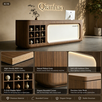 Qianhao - Ensemble complet de mobilier de bureau commercial, restaurant, salon, réception, modèle de bureau moderne de luxe léger en MDF carré
