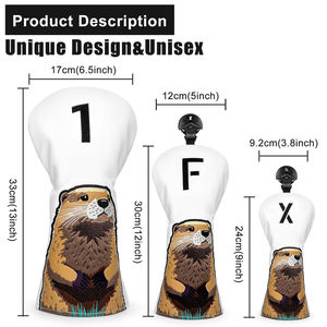 Latest Design Pu Leather Golf Driver <b>Head</b> <b>Cover</b> Embroidery Logo Custom Golf Club <b>Head</b> <b>Covers</b> Golf Wood <b>Cover</b> - Product Image 5