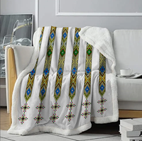 Couverture Sherpa personnalisée avec motif croix éthiopienne, couverture décorative douce et confortable en peluche Sherpa, couverture en polaire