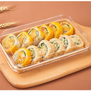 食品グレードのレストランランチ食品容器配達クラフト使い捨てテイクアウト紙寿司テイクアウトボックス
