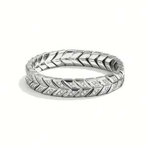 Arrow Link <b>Bracelet</b> Jewelry for <b>Men</b> Stainless Steel Gold Plated Geometric Chain Iced Out Zircon Hip Hop Jewelry FashionAccessory - Product Image 2