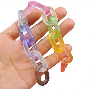 Cadena de Eslabones de Resina Colorida y Moderna, Piezas Decorativas Artísticas Transparentes para el Hogar, Adornos Lindos de Forma Irregular para Manualidades DIY - Product Image 2