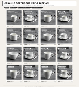 Lots en gros d'usine – Tasses à expresso en céramique brillante personnalisées de 70 ml avec cuillère pour le petit-déjeuner à domicile, la vente au détail et la revente - Product Image 4