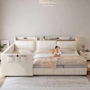 Da hiện đại vải cha-con giường có thể điều chỉnh ngả rộng hơn chắp vá lưu trữ quá khổ có thể tháo rời hộ Lan Tôn sóng được thiết kế cho - Product Image 3