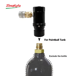 HPA Mini Air CO2 Regulator with Coil Hose and US Foster Plug for G1/2-14 Bottle 300PSI Pressure <b>Gauge</b> Adjustable 40-200PSI - Product Image 6
