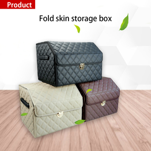 Custom Colors Size Pu Leather Cargo Snap Folding Car Trunk Organizer Storage Box For Car