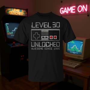 Camiseta Level 30 Unlocked para videojugadores, regalo de cumpleaños número 30, ropa para hombre - Product Image 3