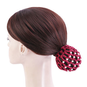 Fabricant En Gros OEM ODM Élastique Cheveux <span class=keywords><strong>Snood</strong></span> Net Perles Décor Coloré Cheveux Bun Couverture Ensemble pour Danseur FW-04 - Product Image 4
