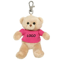 Porte-clés ours en peluche avec LOGO personnalisé, avec chemises, pas cher, petit ours en peluche, cadeaux promotionnels de fête, vente en gros
