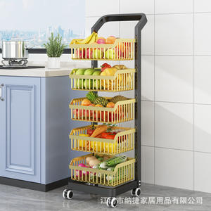 Carrito de Almacenamiento Moderno para Cocina de 4 Niveles, Portátil con Ruedas para Verduras, Frutas y Suministros, Material de Acero al Carbono - Product Image 2