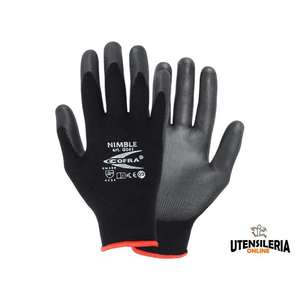 Guantes Cofra NIMBLE de poliuretano negro con protección mecánica media (12 pares) - Product Image 3