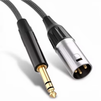 Câble équilibré 6,35 mm TRS vers XLR mâle robuste, cordon de raccordement audio pour interface, système PA, microphone DJ