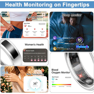 Anneau intelligent <span class=keywords><strong>de</strong></span> suivi d'activité avec alerte par vibration, étanche IP68, moniteur <span class=keywords><strong>de</strong></span> fréquence cardiaque, <span class=keywords><strong>de</strong></span> sommeil et <span class=keywords><strong>de</strong></span> santé pour femmes et adultes - Product Image 2