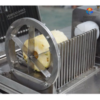 Commerciële ananasring-snijder en -splitter combinatiemachine, pneumatische sectieer- en dikte-instelbare machine, rechtstreeks van de fabriek