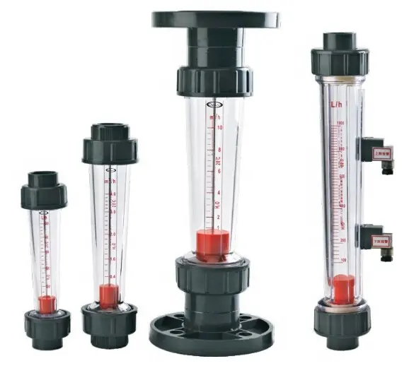 LZS Plastic tube type rotameter water flowmeter 1-10 M3/H with alarm water flow switch