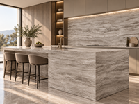 Dalles de marbre Breccia Sarda à motif breccia pour vanités de salle de bain, comptoirs de bar, tables à manger et grands murs décoratifs