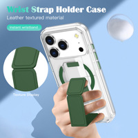 Coque de téléphone Heybingo 4.0mm TPU+PC, luxueuse, transparente, avec bracelet magnétique, compatible avec la charge sans fil, antichoc, pour iPhone 17 ProMax 15