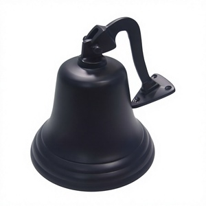 Decorative Wall Bell Hanging Black Coated Custom Bells Metal Crafts <b>Hand</b> <b>Casted</b> Technique Nautical Style Door Bell For Events - Product Image 1