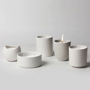 Portacandele Nordico Vuoto Personalizzato, Decorazione Marocchina, Vasi Unici per Candele, Contenitori in <span class=keywords><strong>Ceramica</strong></span> Bianca per Regali Fai-da-Te - Product Image 1