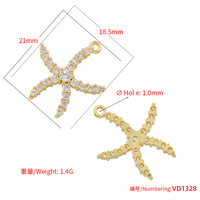 Glowluxe Breloques en Cuivre Plaqué Or Zircon Lune Étoile Cœur, Connecteurs Pendentifs pour la Fabrication de Bijoux en Gros