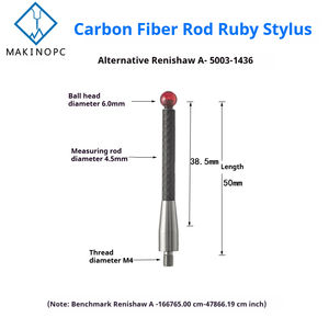 Renishaw ก้านสไตลัสหัว A-5003-1436 3D ขนาด6.0รูบี้50มม. M4ยาวคาร์บอนไฟเบอร์สำหรับอุตสาหกรรมเครื่องมิลลิ่ง - Product Image 2