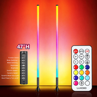 Lampe d'angle LED RGB moderne, commande par application, synchronisation musicale, alimentation USB, corps en PVC, DIY, blanc, CRI élevé 90, dimmable, Dual Luxceo Mood1