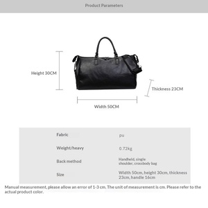 Nuevas Bolsas de Viaje de Piel Sintética PU de Gran Capacidad con Logotipo Personalizado, Bolsas de Mano para Fin de Semana, para Hombre y Mujer - Product Image 2