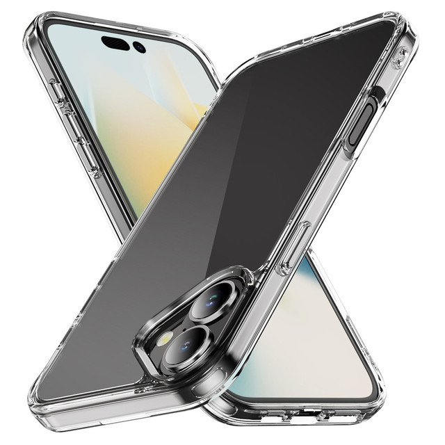 2.0 mm Acrylic TPU Hybrid Crystal Clear Independent Plating Buttons Cell Phone Case for iPhone 16 15 14 13 Plus 11 12 Pro Max