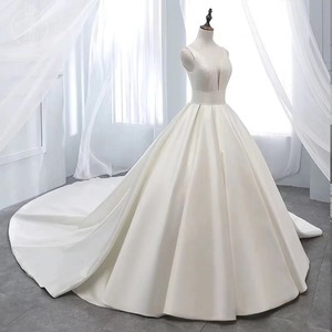 Wedding Dress Ball Gown Satin Sweetheart Neckline Natural Waist Plus Size Simple Style X027 - Product Image 3