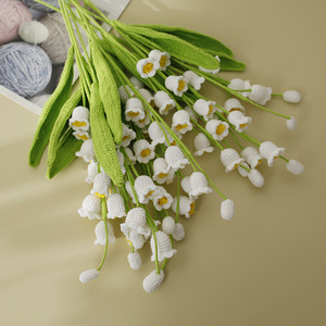 Nuevo ramo <span class=keywords><strong>de</strong></span> lirios del valle tejido a mano con hilo <span class=keywords><strong>de</strong></span> <span class=keywords><strong>flores</strong></span> artificiales, dulce producto terminado hecho a mano. - Product Image 2