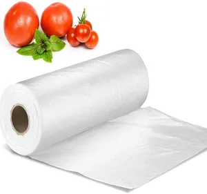 Large Plastic Produce Bag Roll, Durable Clear Food Storage Saver for Fruit Vegetable Bakery Snack Grocery Bags