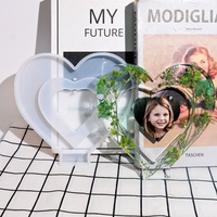DM745 Moules en Silicone Résine Cadre Photo Cœur d'Amour DIY Cadres Photo en Époxy avec Support pour Artisanat Décoration Maison Cadeau