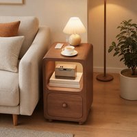 Nouvelle table de chevet en bois massif, extrêmement étroite et minimaliste, table d'appoint pour chambre à coucher, étagère de rangement ultra-étroite, petite taille
