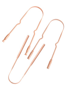Herramientas de cuidado de higiene bucal 100% raspador limpiador de lengua de cobre puro para adultos - Product Image 5