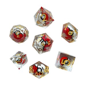 Deskjoy D20 Jeu de dés polyédriques en résine Pokeball 20mm Stone Metal pour Donjons & Dragons Tabletop TRPG Playgroups COC Cthulhu - Product Image 5