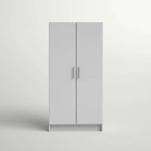 ベッドルーム家具FSC承認2ドアウッドワードローブクローゼットラックアルモワールハンギングロッドと収納 - Product Image 6